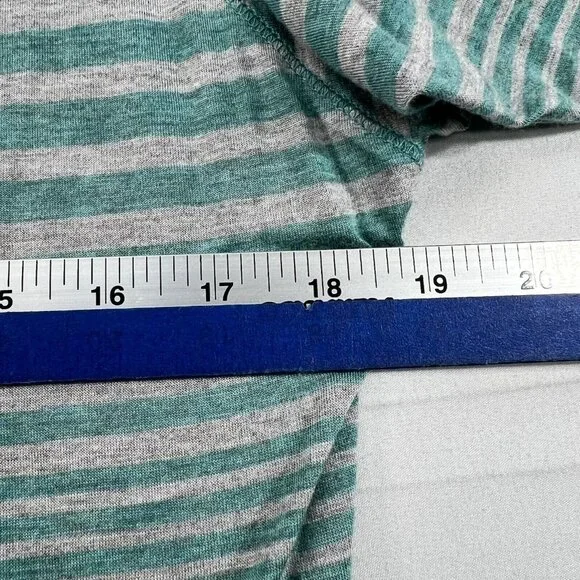 Wet Seal Blouse Womens Size Medium Blue Gray Striped 3/4 Sleeve - Picture 5 of 6